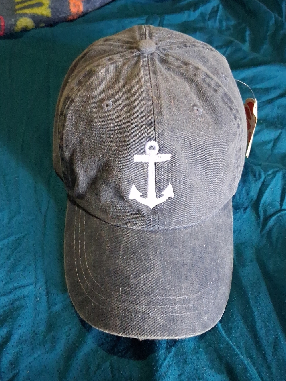 Navy Anchor Embroidered Baseball Cap - Women's Hat